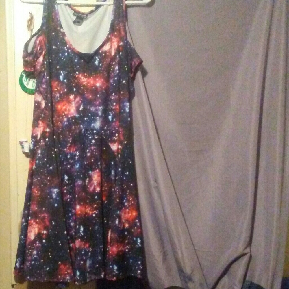Cold Shoulder Galaxy Dress